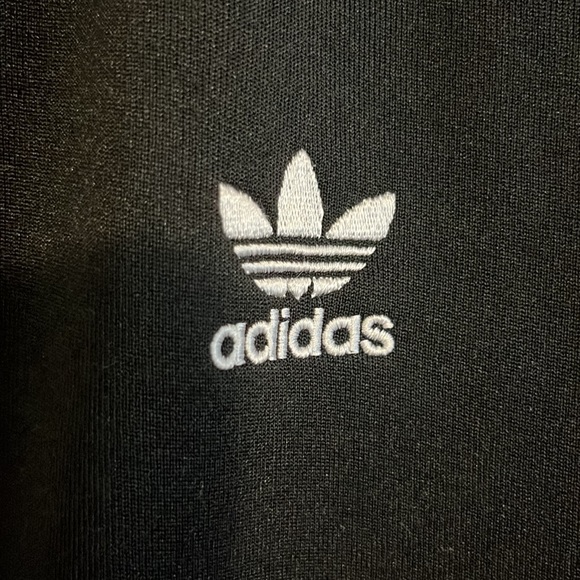 Adidas Unisex Black White Stripe Zip Up Jacket Size M - Picture 4 of 10